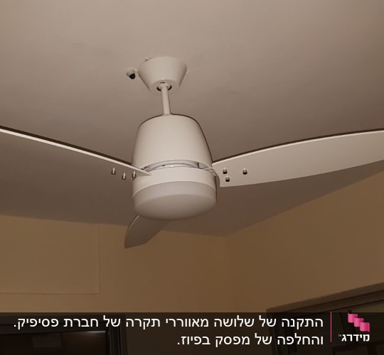 מאוורר תקרה לבן מותקן על תקרה